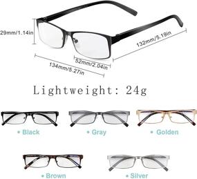 img 2 attached to CBGLCFH 5-Pack Blue Light Blocking Metal Frame Reading Glasses 2.0 for Men and Women: Stylish, Lightweight Business Eyewear