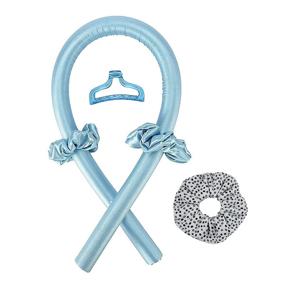 img 2 attached to Heatless Silk Headband Curler - Blue Olive Beauty, Soft Foam Hair Roller Rod for Overnight Sleep, Including 2 Scrunchies and a Comb Clip. Enhanced with 1 Microfiber Hair Drying Scrunchie for Frizz-Free and Quick Drying Hair