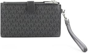 img 1 attached to Michael Kors Double Wristlet Black