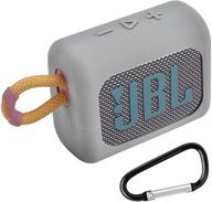 🔊 grey silicone case cover for jbl go 3 go3 portable bluetooth speaker - waterproof, travel gel soft skin, rubber carrying pouch logo