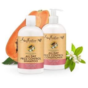 img 2 attached to 🍉 SheaMoisture Women's Papaya Neroli All Day Frizz Control Shampoo and Conditioner, 13 Fl Oz (Pack of 2)
