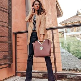 img 3 attached to 👜 Stylish Handbag Triangle Fashion Satchel Set with Matching Women's Handbags & Wallets