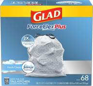 🗑️ efficient waste disposal: glad forceflexplus 13 gal trash bags (package may vary) - 68 ct logo