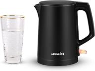 dezin electric kettle: 0.8l portable travel tea kettle with double wall construction, stainless steel, auto shut-off - ideal for business trips (cup not included) logo