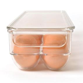 img 2 attached to 🥚 BPA Free Fridge Organizer: Totally Kitchen Plastic Egg Holder with Lid & Handles | Refrigerator Storage Container | Clear 14 Egg Tray