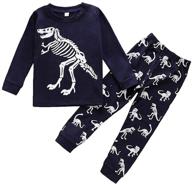 guyay cartoon dinosaur sleepwear: 🦖 boys' clothing sets with fun outfits logo