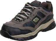 skechers relaxed stride grinnel brown men's shoes logo