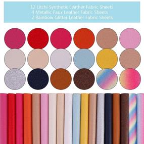 img 2 attached to 🎁 Complete Leather Earring Making Kit: 36-Piece Set with Instructions, Faux Leather Sheet, Templates, Earring Hooks, and Tools - Perfect for Crafts & Bows - 6.3'' x 8.3'' Size