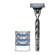 🪒 gillette mach3 razors for men: 1 razor with 4 refills, ultimate shaving precision logo