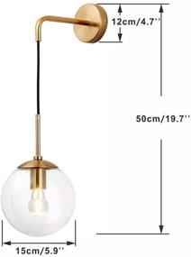 img 3 attached to KCO Mid Century Modern Wall Light Minimalist Adjustable Raw Brass Round Glass Fixture Reading Lamp (Clear-2PC)