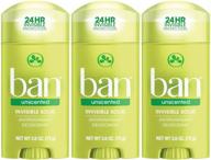 🌸 ban unscented invisible solid deodorant - 3 pack (2.60 oz): effective odor protection logo