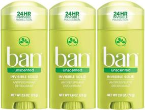 img 2 attached to 🌸 Ban Unscented Invisible Solid Deodorant - 3 Pack (2.60 oz): Effective Odor Protection