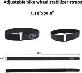 img 3 attached to 🚲 Bike Rack Straps: Adjustable Velcro Straps for Bike Wheel Stabilization - 1 inch Wide, 29.5 inch Length - Set of 4