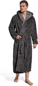 img 4 attached to 👘 Men's Lightweight Luxurious Bathrobe with Pockets - SlumberMee Clothing