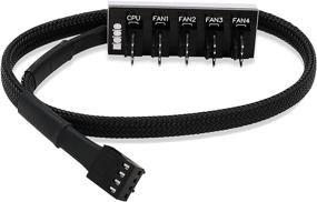 img 3 attached to 4-Pin PWM Fan Power Supply Cable 1 to 5 Splitter Hub for ATX Computer Case, Internal Motherboard Fan Extension, 5 Way Splitter Cord Wire for 4-Pin and 3-Pin Cooling Fans, 13 inch, Black