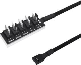 img 4 attached to 4-Pin PWM Fan Power Supply Cable 1 to 5 Splitter Hub for ATX Computer Case, Internal Motherboard Fan Extension, 5 Way Splitter Cord Wire for 4-Pin and 3-Pin Cooling Fans, 13 inch, Black