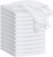 🍃 12-pack of green lifestyle white flour sack towels - soft absorbent dish towels made of 100% ring spun cotton - lint free kitchen tea towels - measures 28” x 28 logo