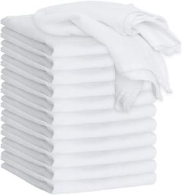 img 4 attached to 🍃 12-Pack of Green Lifestyle White Flour Sack Towels - Soft Absorbent Dish Towels Made of 100% Ring Spun Cotton - Lint Free Kitchen Tea Towels - Measures 28” X 28