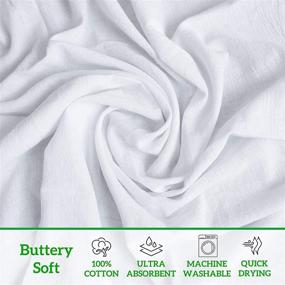 img 3 attached to 🍃 12-Pack of Green Lifestyle White Flour Sack Towels - Soft Absorbent Dish Towels Made of 100% Ring Spun Cotton - Lint Free Kitchen Tea Towels - Measures 28” X 28