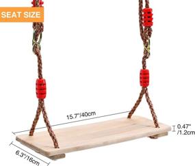 img 3 attached to 🌳 RedSwing Wooden Swing Seat: Versatile Indoor Outdoor Tree Swing Set for Kids with Adjustable Rope and Complete Accessories