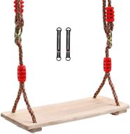 🌳 redswing wooden swing seat: versatile indoor outdoor tree swing set for kids with adjustable rope and complete accessories логотип