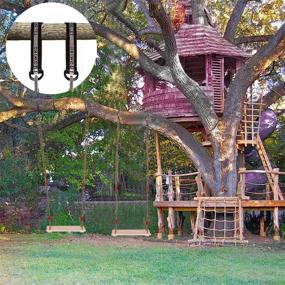 img 2 attached to 🌳 RedSwing Wooden Swing Seat: Versatile Indoor Outdoor Tree Swing Set for Kids with Adjustable Rope and Complete Accessories