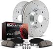enhanced performance: power stop k2925 front z23 carbon fiber brake pads kit with drilled & slotted brake rotors logo