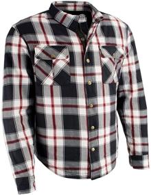 img 4 attached to 👕 Men's Armored Flannel Shirt with Aramid by DuPont Fibers - Milwaukee Leather MPM1625