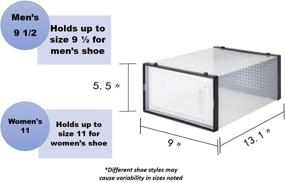 img 3 attached to Elevate Your Shoe Organization with East Loft 6 Pack Clear Plastic Shoe Box Storage Organizer - Stackable, Breathable, Front Opening Door, Versatile Configurations, Perfect for Men (up to size 9 1/2) & Women (up to size 11)