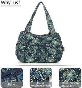 img 3 attached to Quilted Cotton Handle Shoulder Peacock Women's Handbags & Wallets in Hobo Bags