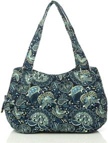 img 2 attached to Quilted Cotton Handle Shoulder Peacock Women's Handbags & Wallets in Hobo Bags