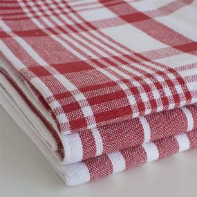 img 4 attached to 🔴 Now Designs Jumbo Pure Kitchen Towel Set of 3 in Vibrant Red: Durable and Stylish!