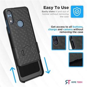 img 1 attached to 📱 Rome Tech Belt Clip Phone Case for Moto E 2020 - Slim Heavy Duty Shell Holster Combo, Rugged Phone Cover with Kickstand, Compatible with Motorola Moto E, Black