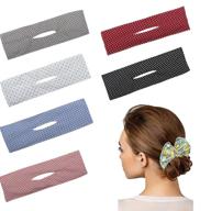 6-piece french twist deft bun hair bun maker for women, cloth magic clip hairstyle bun shaper diy hair ties, reusable bun making tool (dots c) logo