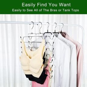 img 1 attached to 👕 Efficient Tank Tops Hanger Set for Organized Closet - ZEDODIER Metal Bra Hanger 2 Pack for Space Saving Storage of Tanks, Bras, Camisoles, Scarfs or Belts