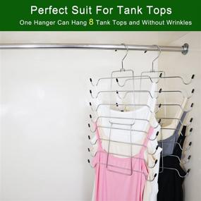 img 2 attached to 👕 Efficient Tank Tops Hanger Set for Organized Closet - ZEDODIER Metal Bra Hanger 2 Pack for Space Saving Storage of Tanks, Bras, Camisoles, Scarfs or Belts