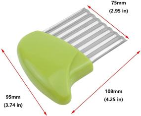 img 1 attached to 🥔 Antrader Stainless Steel Potato Carrot Chip Vegetable Crinkle Wavy Chopper Cutter French Fry Slicer – Green, 1 Pack/Set, Premium Quality