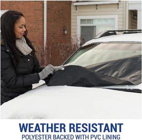 img 1 attached to FrostGuard Go - Portable Windshield Snow Cover with Security Panels, Travel Storage Pouch, and Enhanced 🚗 Visibility. Shields Vital Viewing Area from Snow, Ice, and Frost. Suitable for Most Cars and Mid-Size SUVs.