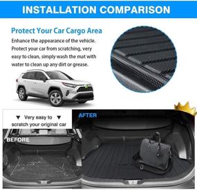 img 2 attached to 🔝 Aiqiying RAV4 Грузовые Лайнеры для моделей Toyota RAV4 2019-2021 - Обновление 3D All-Weather Tech Protector, Водонепроницаемый и Прочный Задний грузовой багажник, Ковровый половой коврик из TPO, индивидуальная установка};