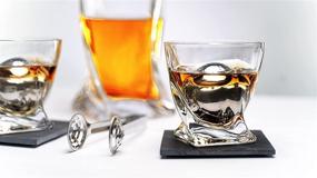 img 3 attached to 🥃 Whiskey Stones & Decanter Gift Set for Men & Women, By The Wine Savant, 2 Extra Large Stainless Steel Whiskey Spheres, 2 Twisted Glasses, Whiskey Decanter, 2 Coasters, Freezer Pouch & Special Tongs in Pine Wood Box