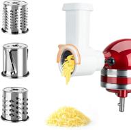 🔪 krisvi slicer shredder attachments: transform your kitchenaid or cuisinart stand mixer into the ultimate vegetable slicer and cheese grater - white (m-white) logo