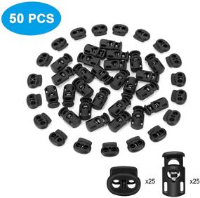 img 3 attached to 🧵 Plastic Cord Locks 50Pcs – Premium End Spring Stopper Buckles Toggles for Various Uses: Drawstrings, Bags, Shoelaces, Clothing, Paracord