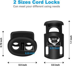 img 2 attached to 🧵 Plastic Cord Locks 50Pcs – Premium End Spring Stopper Buckles Toggles for Various Uses: Drawstrings, Bags, Shoelaces, Clothing, Paracord