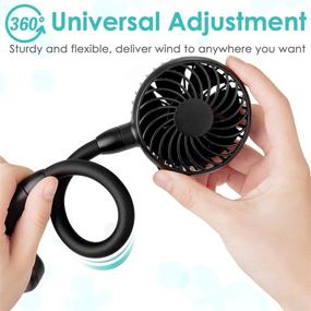 img 1 attached to 5000mAh Battery Operated Neck Fan with Long Working Time - Get the Ultimate Cooling Experience with Strong Airflow and Natural Wind Mode!