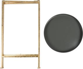 img 2 attached to 🌟 Gray and Gold Round Metal Foldable Tray Accent Table by Kate and Laurel Celia