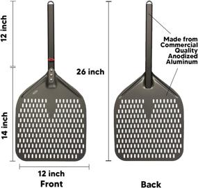 img 3 attached to 🍕 12-inch Perforated Pizza Peel for Ooni Pizza Ovens - Outdoor Pizza Oven Accessories - Pizza Turning Peel Turner - Enhances your Pizza Making Experience (Black/Gray)