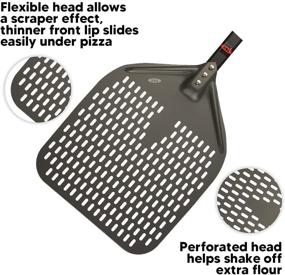 img 2 attached to 🍕 12-inch Perforated Pizza Peel for Ooni Pizza Ovens - Outdoor Pizza Oven Accessories - Pizza Turning Peel Turner - Enhances your Pizza Making Experience (Black/Gray)