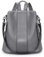 🎒 s-zone women's soft leather antitheft backpack medium size - stylish rucksack shoulder bag for ladies logo