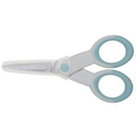 🔹 ecr4kids ultra-grip 5" precision non-stick stainless steel scissors with sheath - extra sharp pointed tip - sewing and crafting tools, pastel blue logo