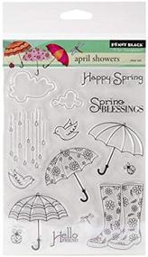 img 1 attached to 🌧️ Penny Black April Showers Decorative Rubber Stamp Set: (30-172) - A Delightful Addition for Craft Enthusiasts